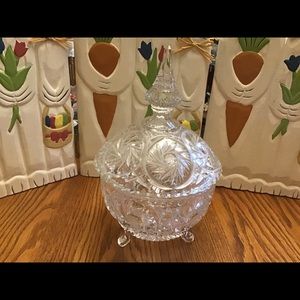 👩🏻‍⚖️AUCTION PRICE Vintage Lausitzer Glas Lead Crystal Candy Dish